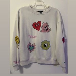 forever 21 white crewneck